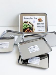 Japanese-Style Kitchen Cooking Side Dish Stainless Steel Ingredients Classification Plate Rectangular Seasoning Plate