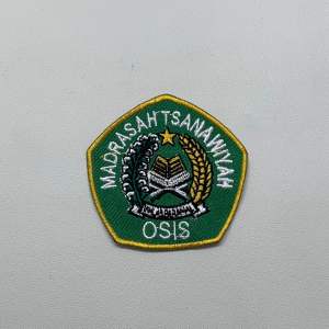 Bordir logo madrasah ibtidaiyah tsanawiyah aliyah osis osim seragam sekolah