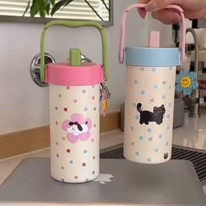 แก้วเยติ 316 มีหูหิ้วใหม่การ์ตูนใหญ่ความจุ กระติกน้ําเก็บอุณหภูมิแก้วเก็บอุณหภูมิพร้อมหูหิ้ว