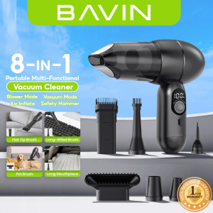 BAVIN VC02 8 in 1 Mini Potable Vacuum Cleaner Handheld 15000Pa Ultra-Strong Suction for Home / Car / Bed Cleaning