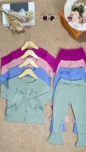 Oneset Ribbon Pita Anak Perempuan Estimsi anak Usia 1-6thn & Setelan Celana Panjang Cutbray