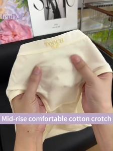 TENIKA กางเกงใน กางเกงชั้นใน เอวกลาง ทรงสามเหลี่ยม ระบายอากาศ สไตล์เกาหลี ญี่ปุ่น สําหรับผู้หญิง -028