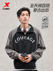 XTEP Couples Outdoor Jacket Men Women Spring New Style Retro Trend Windproof Casual Sport Coat Zipper Closure Fashionable