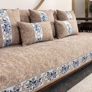 Geometry Jacquard Chenille Sofa Cover for All Seasons Living Room Non-slip Sofa Seat Cover Couch Slipcover Sofa Towel