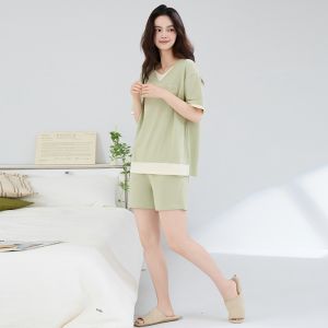 MiiOW | Bộ đồ ngủ cotton nguyên chất mùa hè không tay quần short dáng rộng thoải mái thoáng khí mặc ở nhà cho nữ