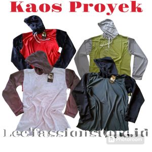 Kaos Kuplok Lengan Panjang Polos Combinasi Kaos Murah Kaos Proyek Kaos Sawah Bertani Berkebun