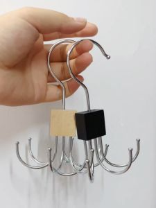 ALX MALAYSIA Multifunctional 360° Rotatable 6 Hook Belt Hanger Wardrobe Hanger Tie Rack Holder Belt Organizer Penyangkut Serbaguna 掛鉤 衣架