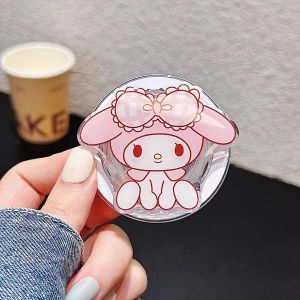 Cute Cartoon Magnetic Phone Stand Foldable Retractable Rotatable Anti-fall Ring Holder Adhesive Support Seat Creative Lazy Watching TV Tool