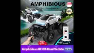 【SG Stock】Tesla CyberTruck Remote Control Amphibious Off-Road Vehicle With Type C Direct Charging&Charging Pile★360° Rotation✅Monster Truck✅Christmas/Birthday Gift/Present✅