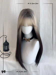 Mũ Tóc Giả Xoăn Tự Nhiên Cho Phụ Nữ Giống Mèo Siamese Không Cần Lưới Phụ Kiện Tóc Giả Dày Cho Tóc Dài Thẳng