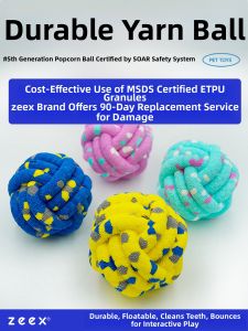 zeex | Durable Chew-Resistant Dental Wool Ball Toy for Dogs