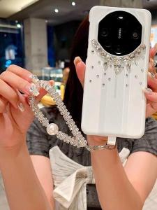 Luxury Water Diamond Huawei Mate40RS Porsche Phone Case with Lanyard Mate50/60Pro Instantly Turn into Embedded Diamond White Mate30RS High End Flash Diamond Womens Model Masterpiece Mate70