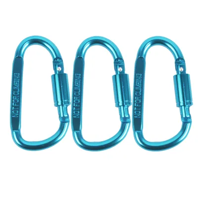 Outdoor Aluminum Alloy D-Shaped Climbing Buckle Quick Hang Lockable 8cm Thickened Logo Carabiner Flyvii Camping Travel Gear
