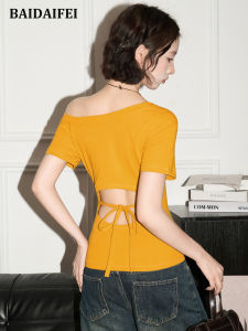 BAIDAIFEI | Off Shoulder Short Sleeve T Shirt