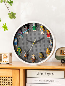 Original Handmade 10 Inch round 3D Human Figure Block Wall Clock Room Decor Silent Educational Hanging Table Modern Simple Style