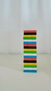 Solid Wood Stacking Tower Puzzle Drawing Block Toy Parent-Child Interactive Board Game for Kids