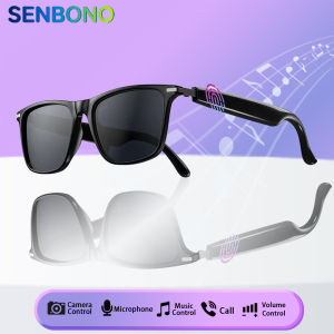 SENBONO New Smart Audio Glasses for Men Women Wireless Call Music Player Camera Control Volume Control Sunglasses for Xiaomi