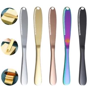 Butter Knife Cheese Cutter with Hole Cheese Grater Stainless Steel Kitchen Accessories Wipe Cream Bread Jam Tools Kitchen Gadget