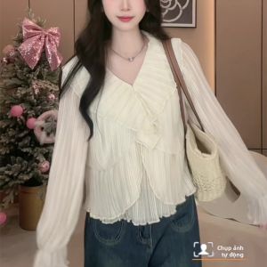 SHUAIYUE | Áo Sơ Mi Chiffon Dáng Xòe Cổ Nữ