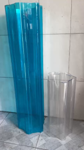 ( Khổ rộng 1m x dài 1m) Tôn nhựa sóng poly màu NÂU TRÀ XANH TRONG SUỐT lấy ánh sáng che mưa chất lượng