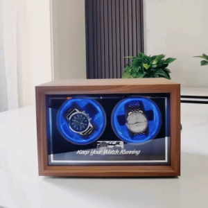 SG STOCK Automatic Watch Winder Double Head Electric Motor Watch Storage Boxes Winding Box With Led Light