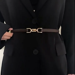 Korean Fashion Woman’s Belt Versatile Adjustable Leather Waistband Belt Casual Pearl Flower Buckle Chain Belt Tali Pinggang Wanita