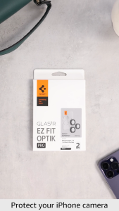 Spigen iPhone 17 Pro Max/17 Pro/16 Pro Max/16 Pro/15 Pro Max/15 Pro/14 Pro Max/14 Pro Glas tR EZ Fit Optik Pro (2 Pack) ZeroOne Edition