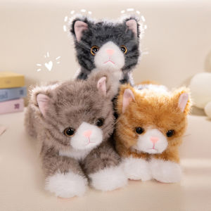 JOJO CASTLE 40/53cm Kawaii Plush Cat Plush Toys Cute White Cat Black Cat Dolls Stuffed Soft Animal Pillow Lovely Birthday Gifts