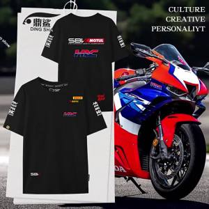 DINGSHA | Racing Motorcycle Team Style Short Sleeve T-Shirt Cotton