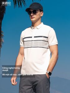 Enjeolon | Silk Luster Cotton High-End Business Casual POLO Shirt Summer Turn-Down Collar