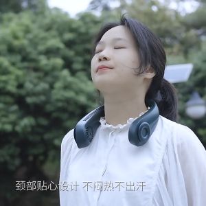 พัดลม พัดลมคล้องคอขนาดเล็กแบบพกพาพัดลมชาร์จ Usb ขนาดเล็กลมแรง พกพาสะดวก ลมแรง ไม่พันกัน ไร้เสียงรบกวน อายุการใช้งานแบตเตอรี่ทนทาน