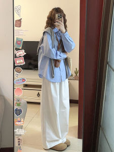 Simple Solid Color Long Sleeve Shirt Womens Spring 2025 New Korean Style Tea System High Sensation Sun Protection Shirt