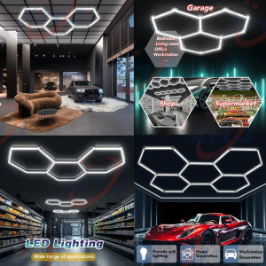 1/3/5 Holes Honeycomb Led Light Garage Light Hexagon Led lamp For Auto Car Body Repair Workshop Gym