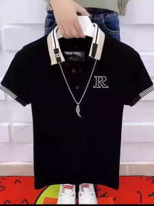 Áo Thun Nam Mùa Hè Thêu Tay Ngắn Cổ Bẻ Thời Trang Mới Chất Lượng Cao Cấp Thường Ngày Thường Ngày Mùa Hè