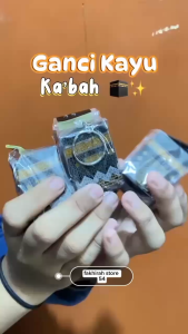 (1LUSIN) GANCI KABAH KAYU GANTUNGAN TAS GANTUNGAN KUNCI SOUVENIR HAMPERS OLEH OLEH HAJI UMRAH FS