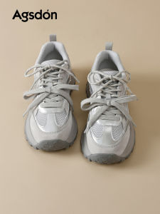 Agsdon | Silver Gray Platform Sneakers