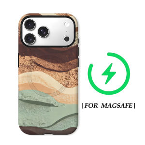 Potdemiel | Aurea Case Matte Bumper For Magsafe Case For iPhone 18 17 16 15 14 Plus 13 Pro Max Shockproof Hard PC Boho Terrazzo Wave Cover