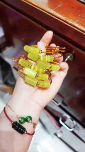 vòng tay đồng điếu đá mắt hổ vàng tâm tự nhiên vip mix lu thống mắt hổ vip vòng tay đá phong thủy hợp mệnh thổ mệnh kim trang sức thiết kế đủ hóa đơn thẻ bảo hành