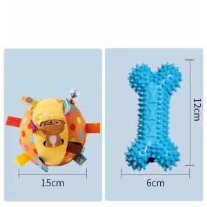 Dog Toy Ball Plushie Sound Producing Chewable Boredom Buster Energy Expenditure Teeth Grinding for Shiba Inu Beagle Bichon
