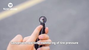 WEST BIKING Inflator Tabung Gas Pompa Sepeda dengan Indikator Tekanan Cartridge C02 Air Pump With Barometer Portable MTB Road bike Tire Inflator Quick Pumping Schrader Presta Adapter Bicycle Pump