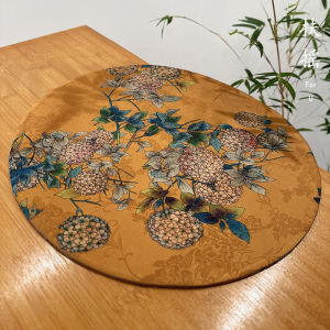 Fuyao Double-Sided round Incense Cloud Silk Tea Towel Waterproof Embroidered Flower Large Chinese Style Tea Ceremony Mat