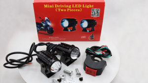 2Pcs Motorcycle Spotlight Mini Driving Light Yellow + White Hi-Lo Beam Led Motorcycle Spot Lights LED Car Spotlights lampu  led