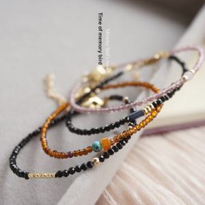 Natural Sharpstone Crystal Ultra Fine Bracelet Memory Bird Time Original Design Sparkling Pink Quartz Purple Quartz 2mm Fashion Jewelry