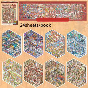 Mr. Paper 1 Book 3D Miniature Scene Sticker Book Stacking Coil Bound for Journal Scrapbooking Stress Relief DIY Decor