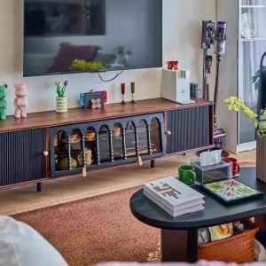 Rustic Solid Wood TV Cabinet Living Room Home Use Small Apartment Storage Furniture 2025 New Style French Vintage TV Stand