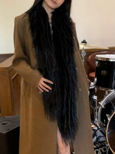 Korean Designer Runway Style Thick Scarf Fashionable Plush Long Strip Scarf Womens Imitation Mink Fur Y2K Girl Scarf for Warm