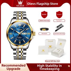 OLEVS | Mens Mechanical Watch with Dual Date Waterproof Luminous