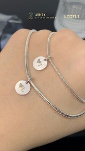 Lắc Tay Đôi Bạc S925 Cao Cấp JENSY "Abiding Love " LTDTL1 Charm Khắc Tên Theo Yêu Cầu Vòng Tay Đôi