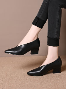 Professional Comfortable Fashionable Spring Autumn Pointed Toe Low Cut Breathable High Heels Elegant Versatile Womens Shoes