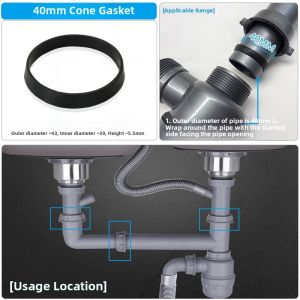 Kitchen Sink Drain Pipe Rubber Silicone Seal Ring Washing Basin Pool Drainage Joint Pad Washer Essential Home Hardware
